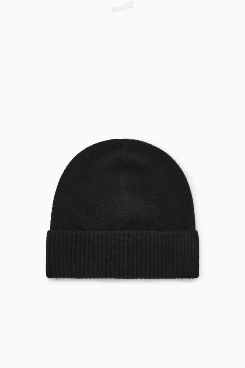 COS Pure Cashmere Beanie Women's Hats Black | RN32-Z0EL