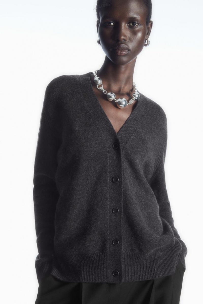 COS Pure Cashmere Cardigan Women's Sweaters & Cardigans Black | IB79-T2ER