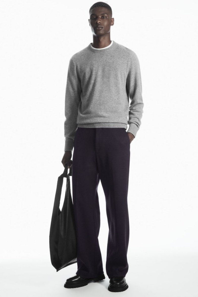 COS Pure Cashmere Jumper Men's Knitwear Navy | YK60-Z8IR