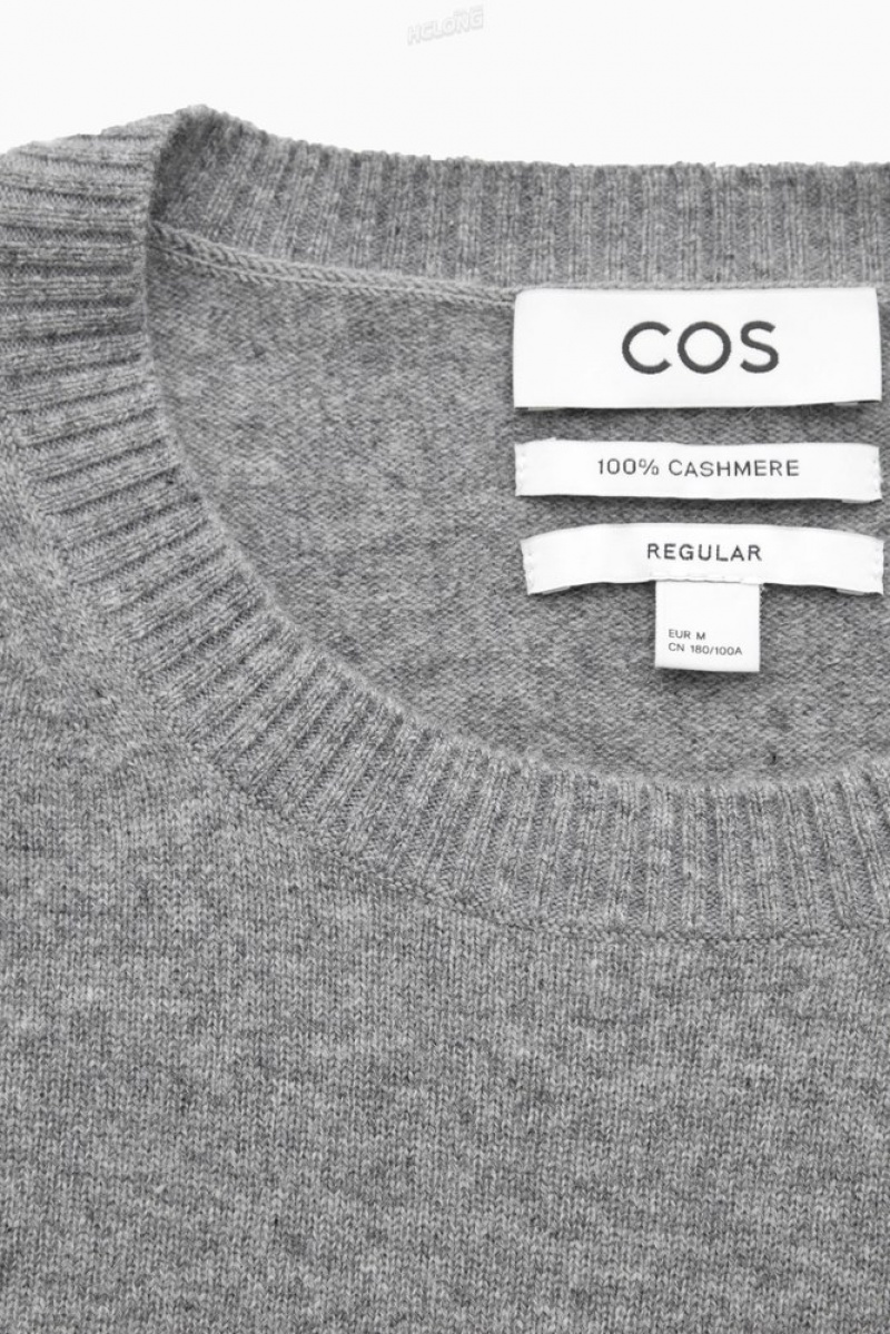 COS Pure Cashmere Jumper Men's Knitwear Navy | YK60-Z8IR