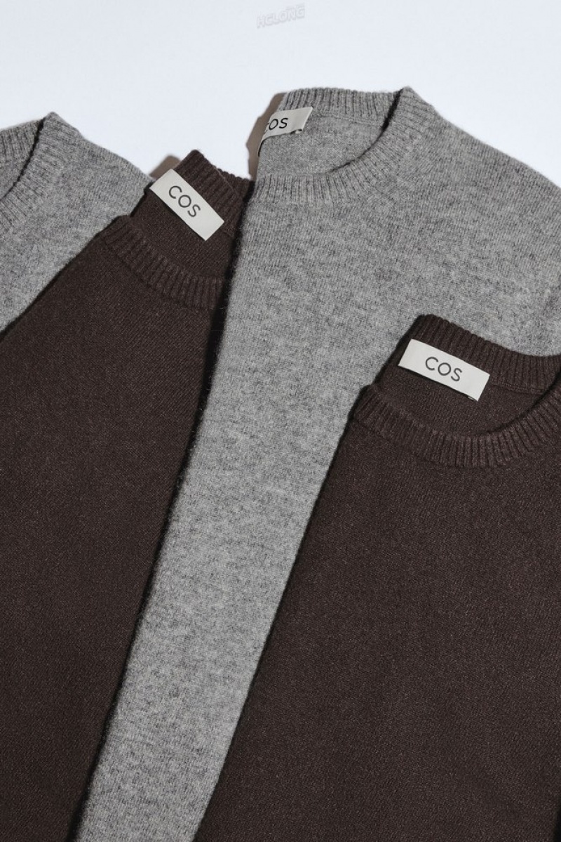 COS Pure Cashmere Jumper Men's Sweaters & Cardigans Dark Brown | KY70-O8ZU