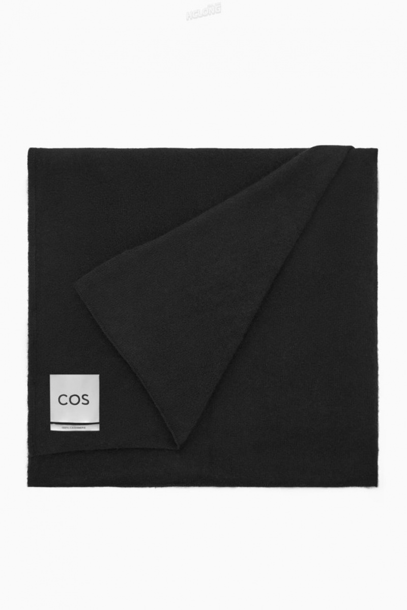 COS Pure Cashmere Scarf Women's Scarves Black | XU43-A0LQ