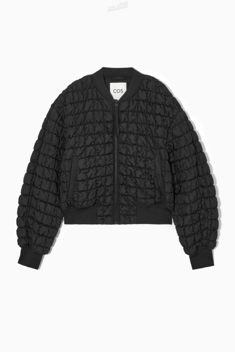 COS Quilted Bomber Jacket Women's Coats & Jackets Black | IJ04-J4AW