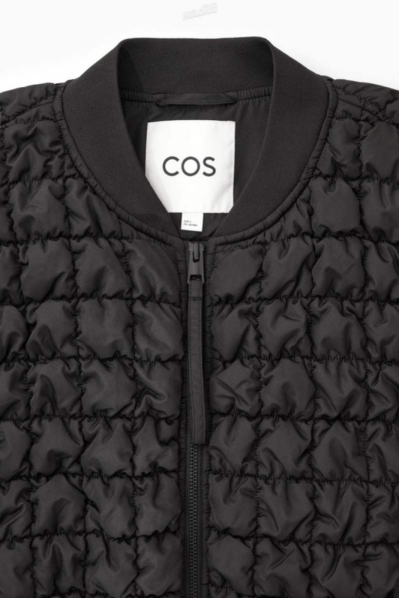 COS Quilted Bomber Jacket Women's Coats & Jackets Black | IJ04-J4AW