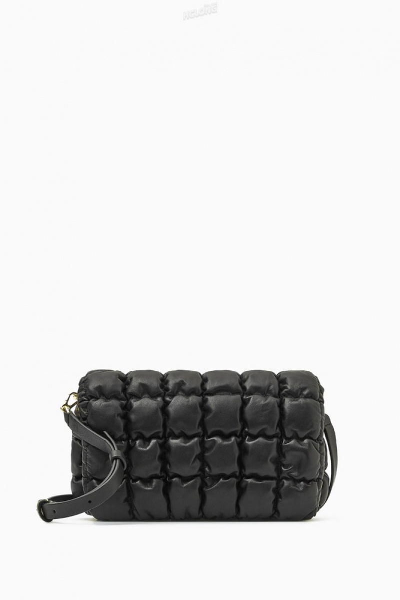 COS Quilted Crossbody - Leather Women's Bags Black | HD34-P8JO