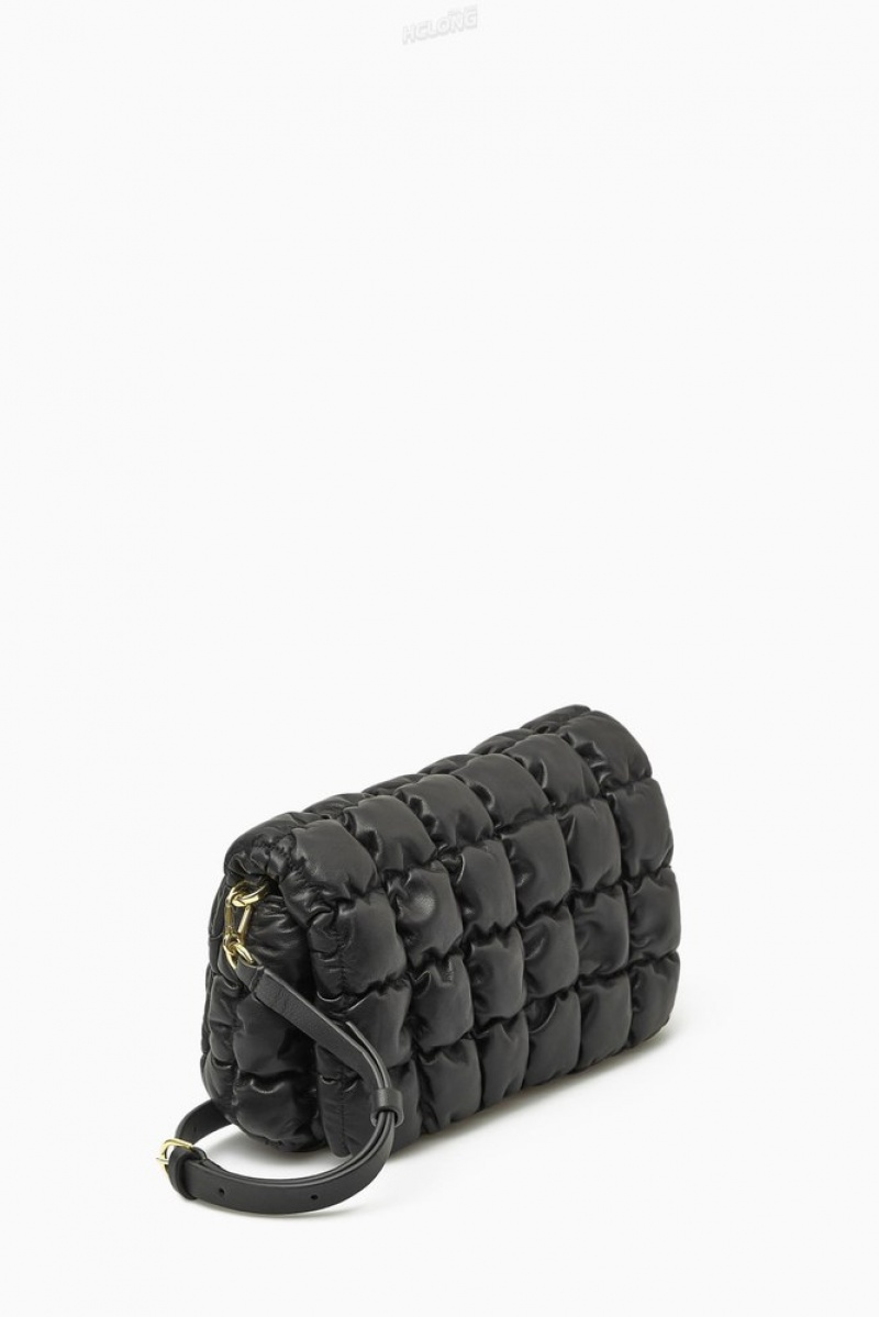 COS Quilted Crossbody - Leather Women's Bags Black | HD34-P8JO