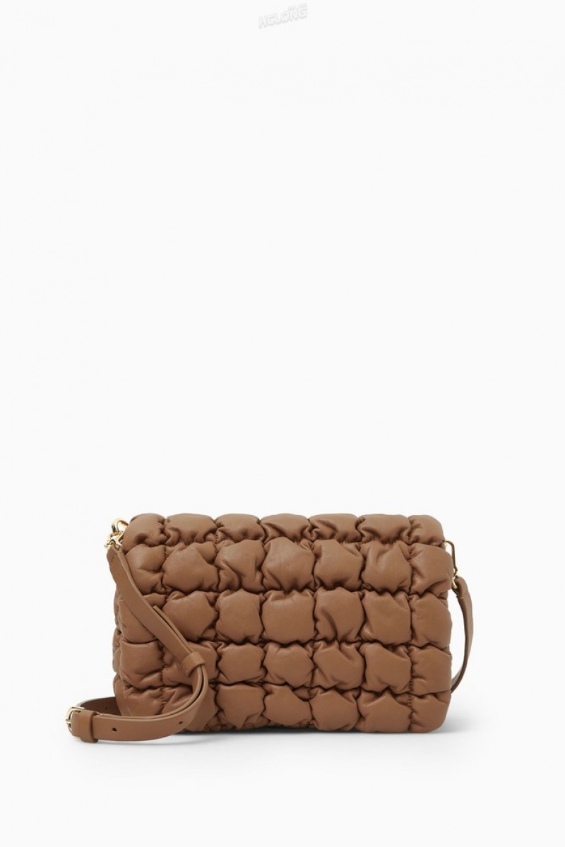 COS Quilted Crossbody - Leather Women's Bags Black | BK14-Q1AO