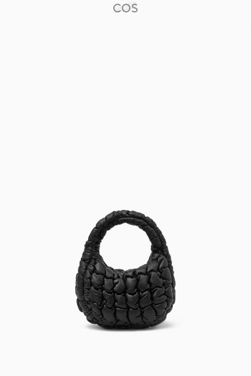 COS Quilted Micro Bag - Leather Women's Bags Black | PK80-I3BJ