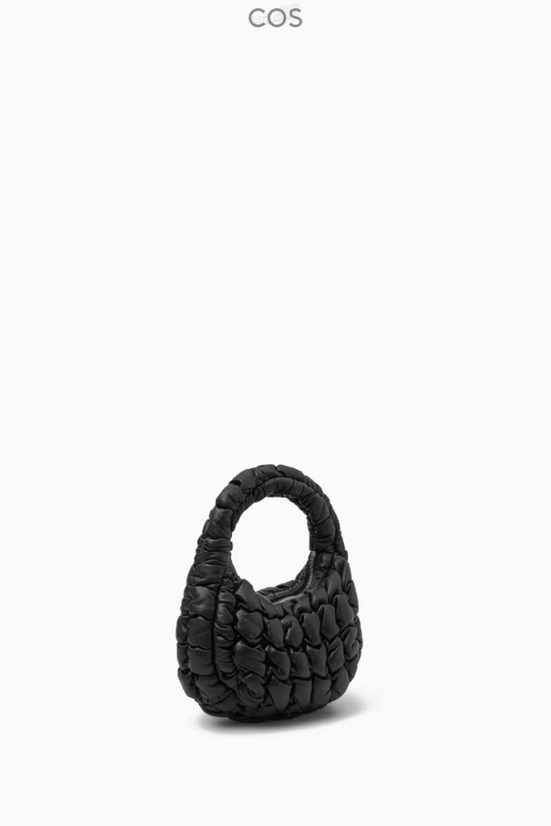 COS Quilted Micro Bag - Leather Women's Bags Black | PK80-I3BJ