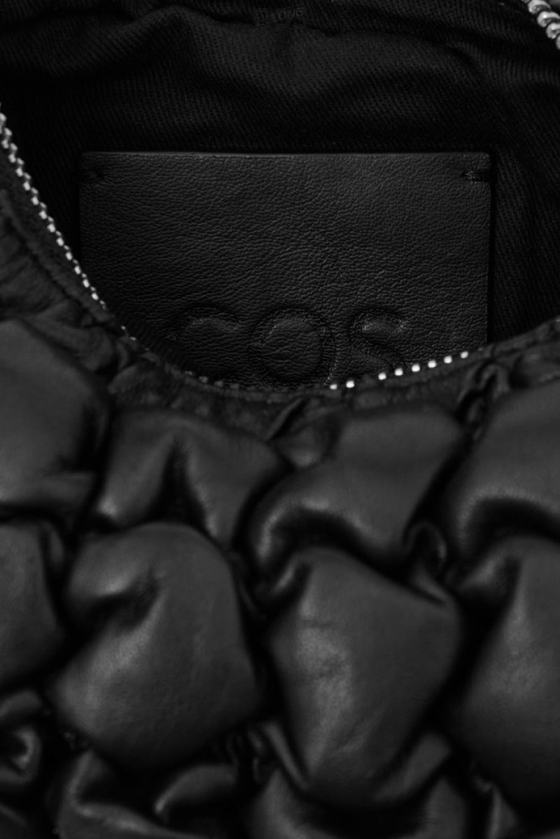 COS Quilted Micro Bag - Leather Women's Bags Black | PK80-I3BJ