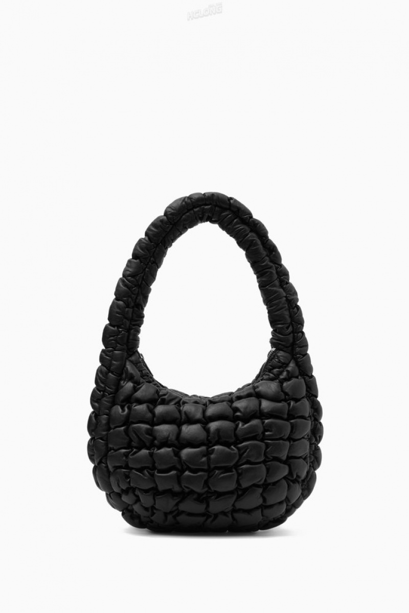 COS Quilted Mini Bag - Leather Women's Bags Black | GW58-Y3RF