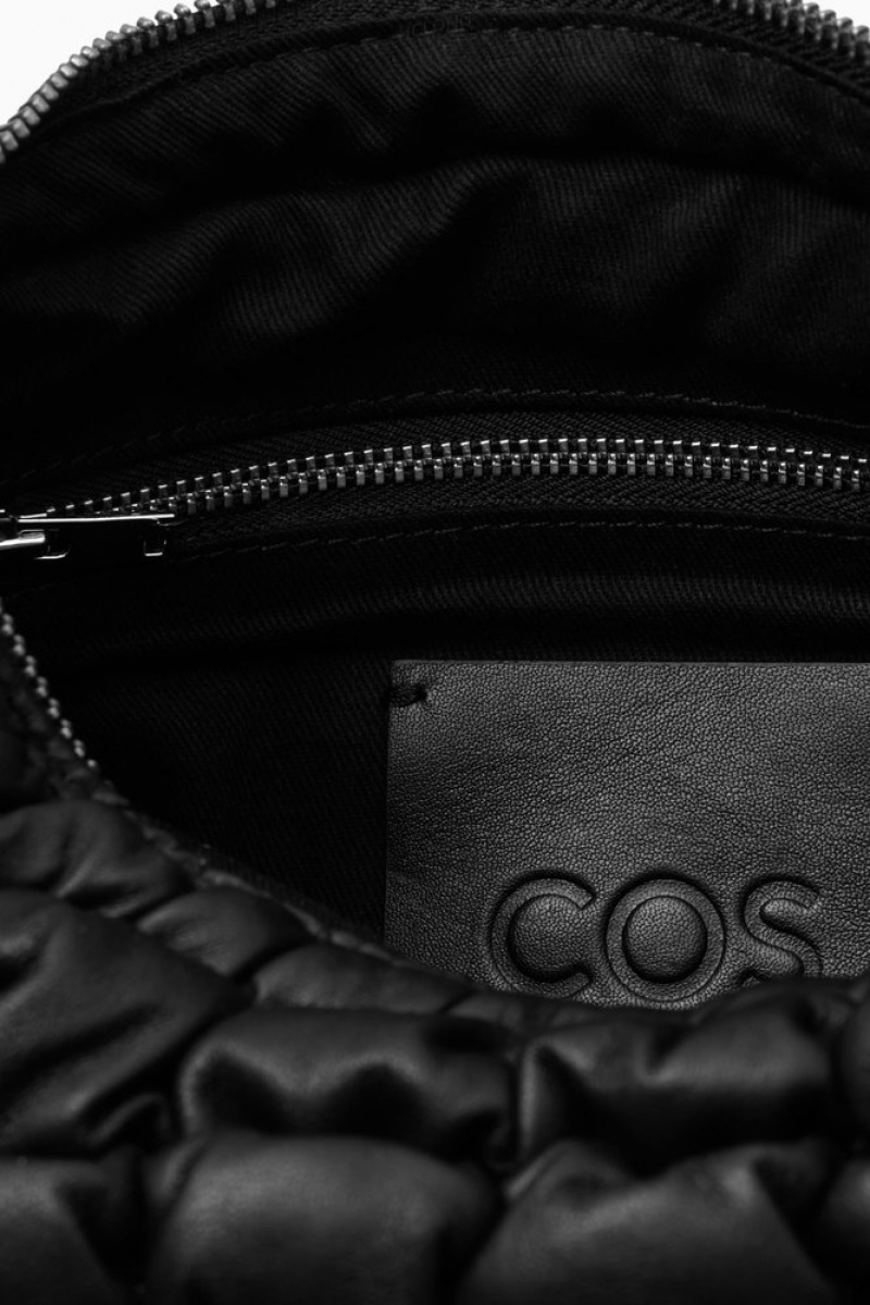 COS Quilted Mini Bag - Leather Women's Bags Black | GW58-Y3RF