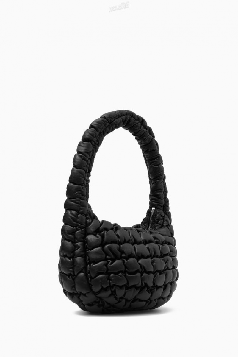 COS Quilted Mini Bag - Leather Women's Bags Black | GW58-Y3RF