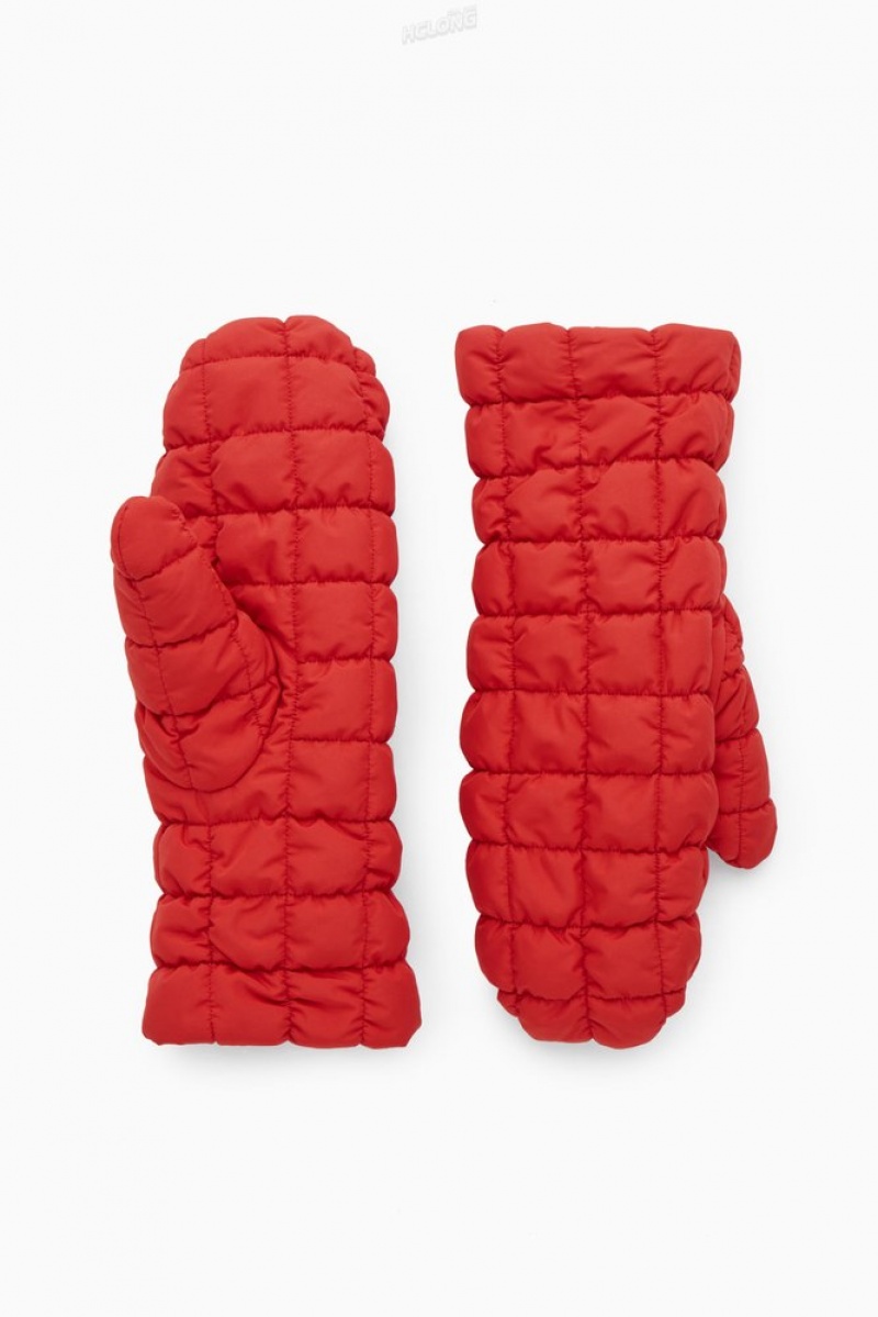 COS Quilted Mittens Women's Gloves Black | NP10-K6AZ