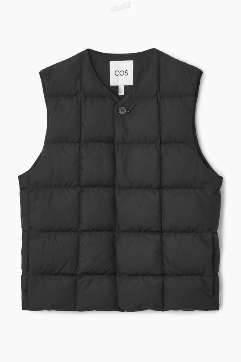 COS Quilted Padded Liner Vest Men's Coats & Jackets Black | TI32-W3GQ