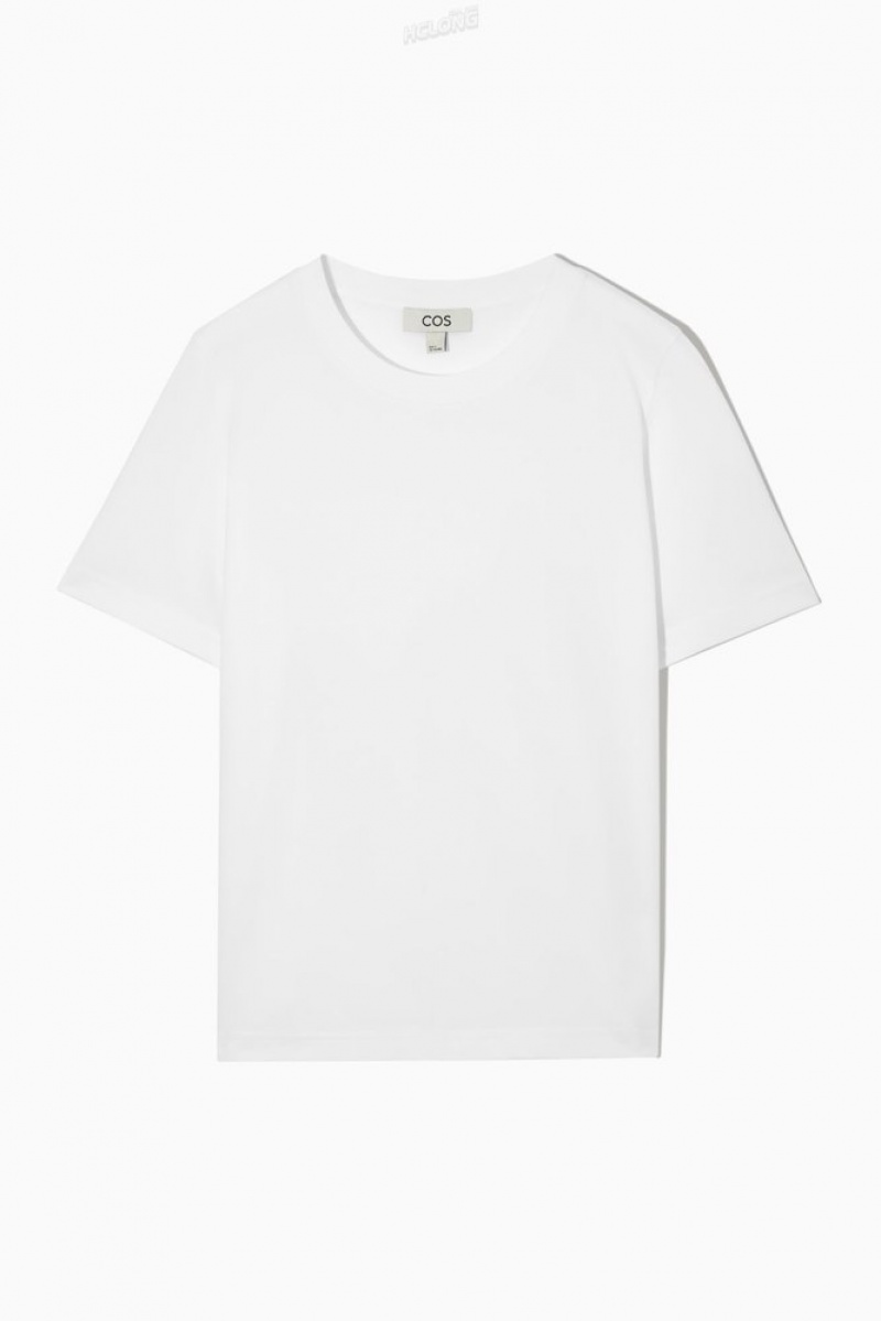 COS Regular Fit T-Shirt Women's T-shirts White | IB26-M8GI