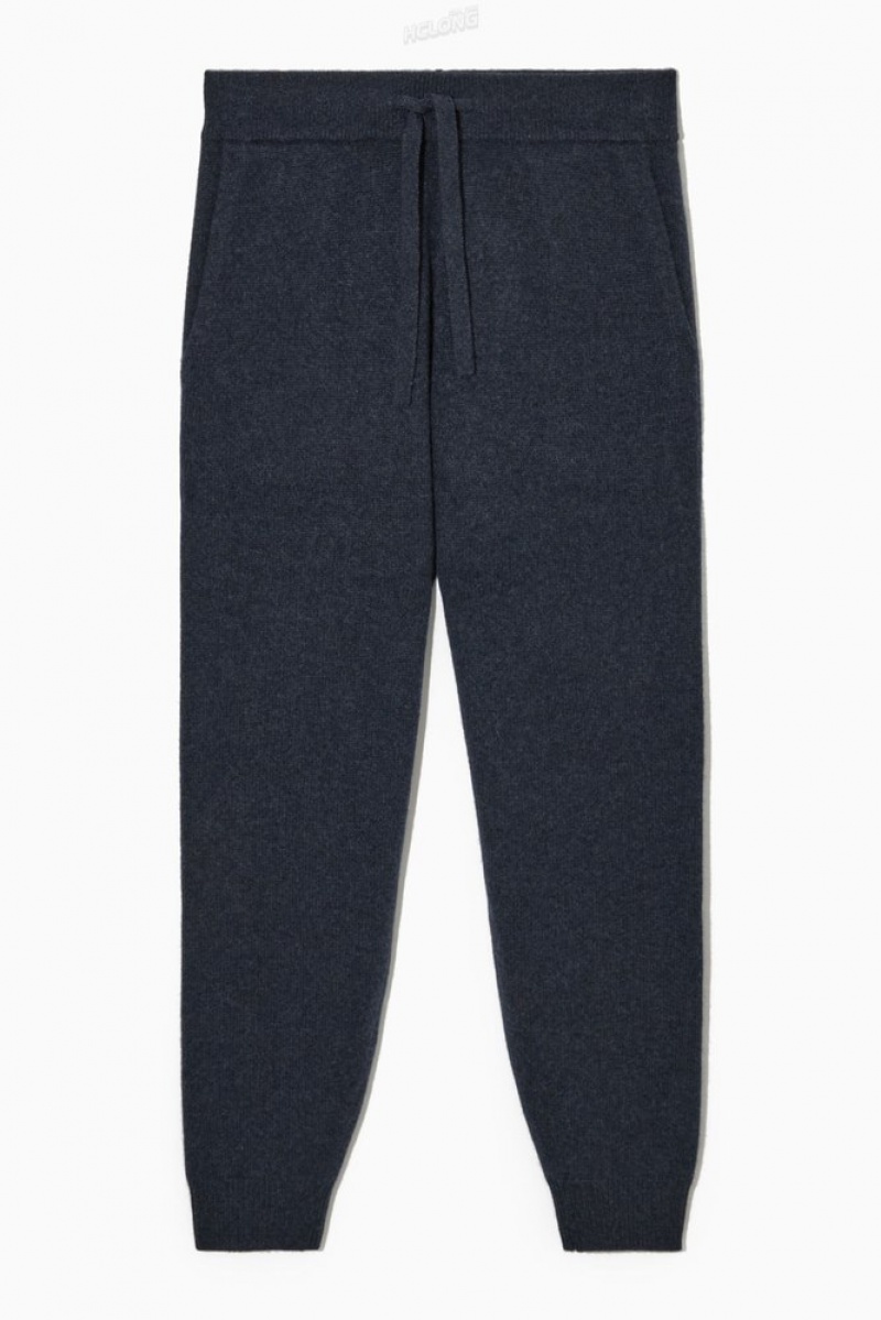 COS Relaxed-Fit Pure Cashmere Joggers Men's Pants Navy MéLange | XQ39-J6SG