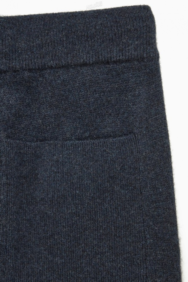 COS Relaxed-Fit Pure Cashmere Joggers Men's Pants Navy MéLange | XQ39-J6SG