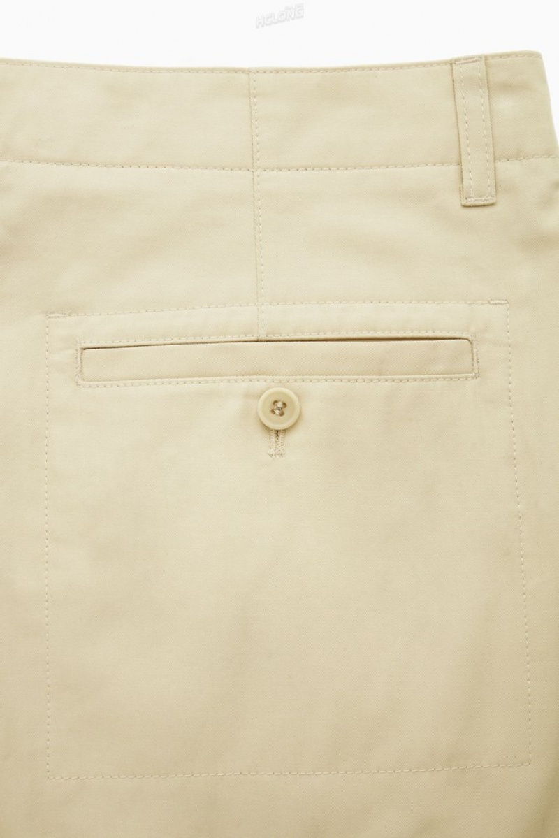 COS Relaxed-Fit Utility Trousers Men's Pants Light Beige | KY52-K8QU