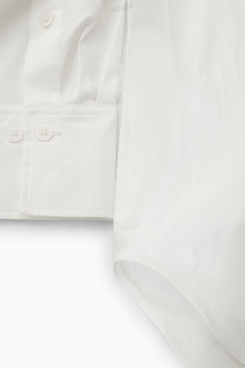 COS Relaxed Cotton-Poplin Shirt Women's Shirts & Blouses White | RK20-B3OY