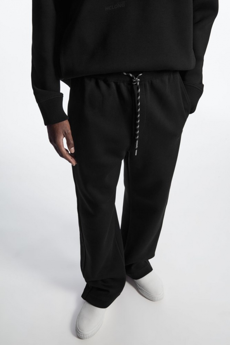 COS Relaxed Scuba Joggers Men's Suit Trousers Black | TS39-F9TO