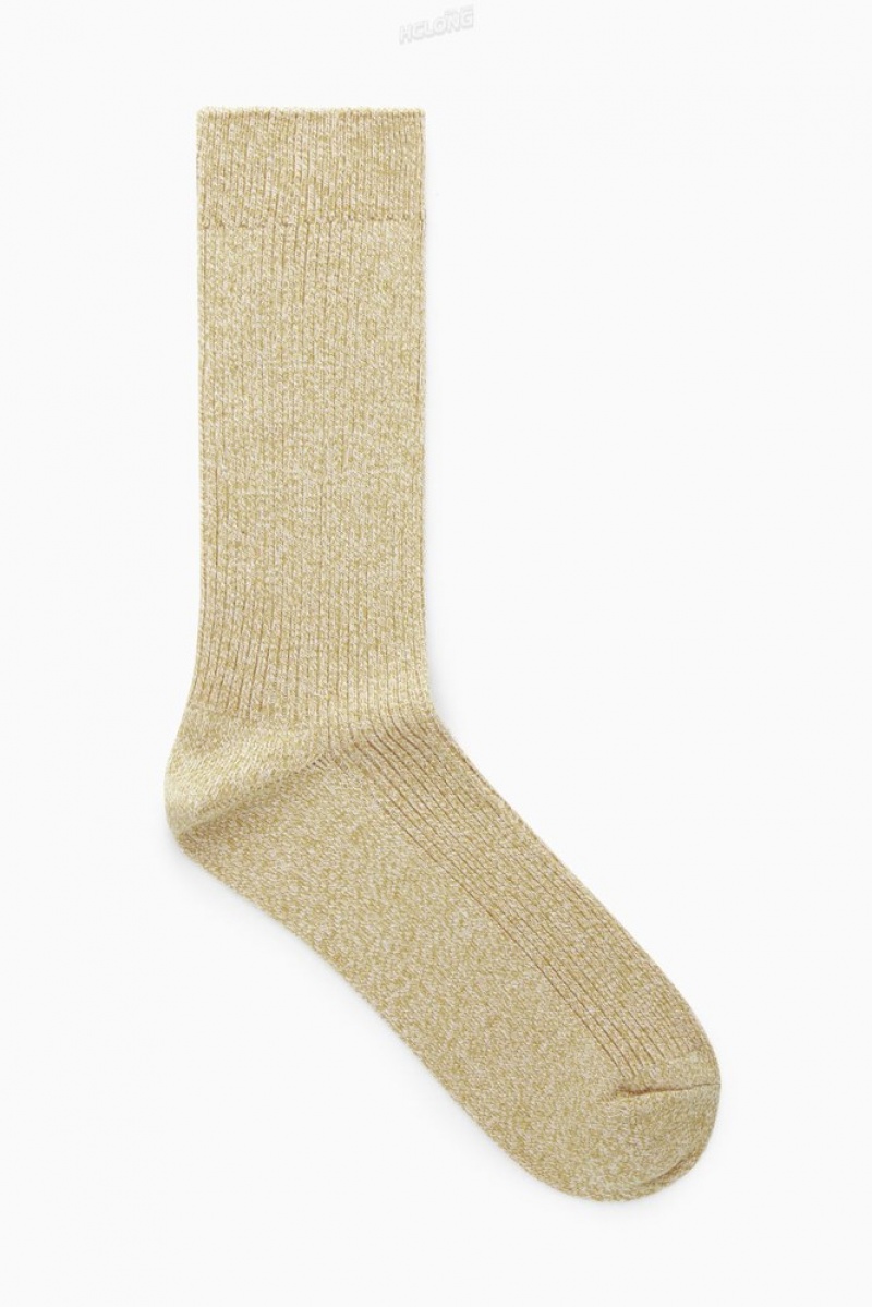 COS Ribbed Socks Men's Socks Dark Grey | DJ03-Q5SO