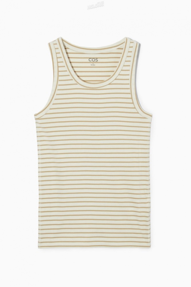 COS Ribbed Tank Top Women's Tops Black | HH84-M4QD