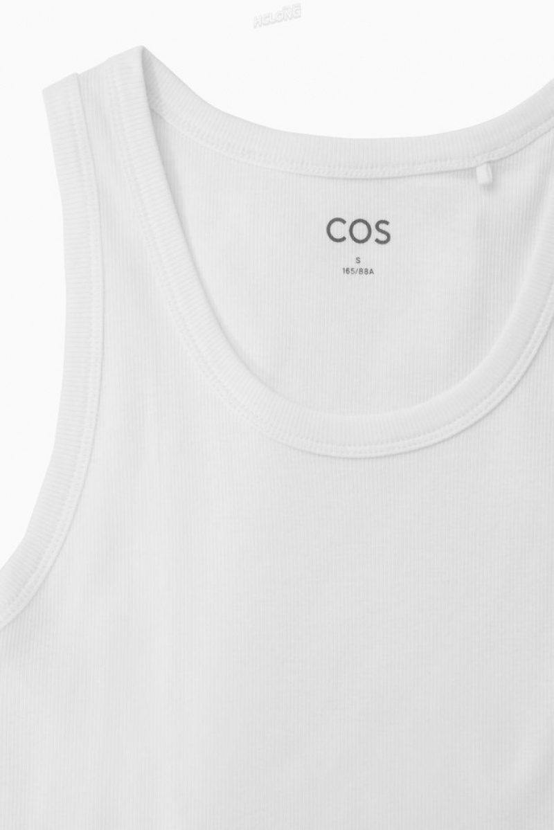 COS Ribbed Tank Top Women's Tops Black | NS95-T7OD