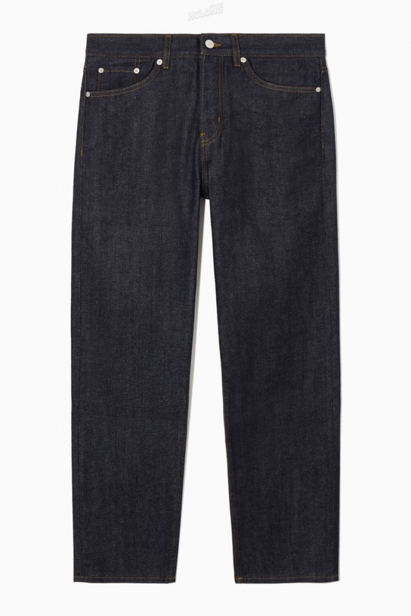 COS Rider Jeans - Wide Men's Jeans Indigo | KD02-O6NG