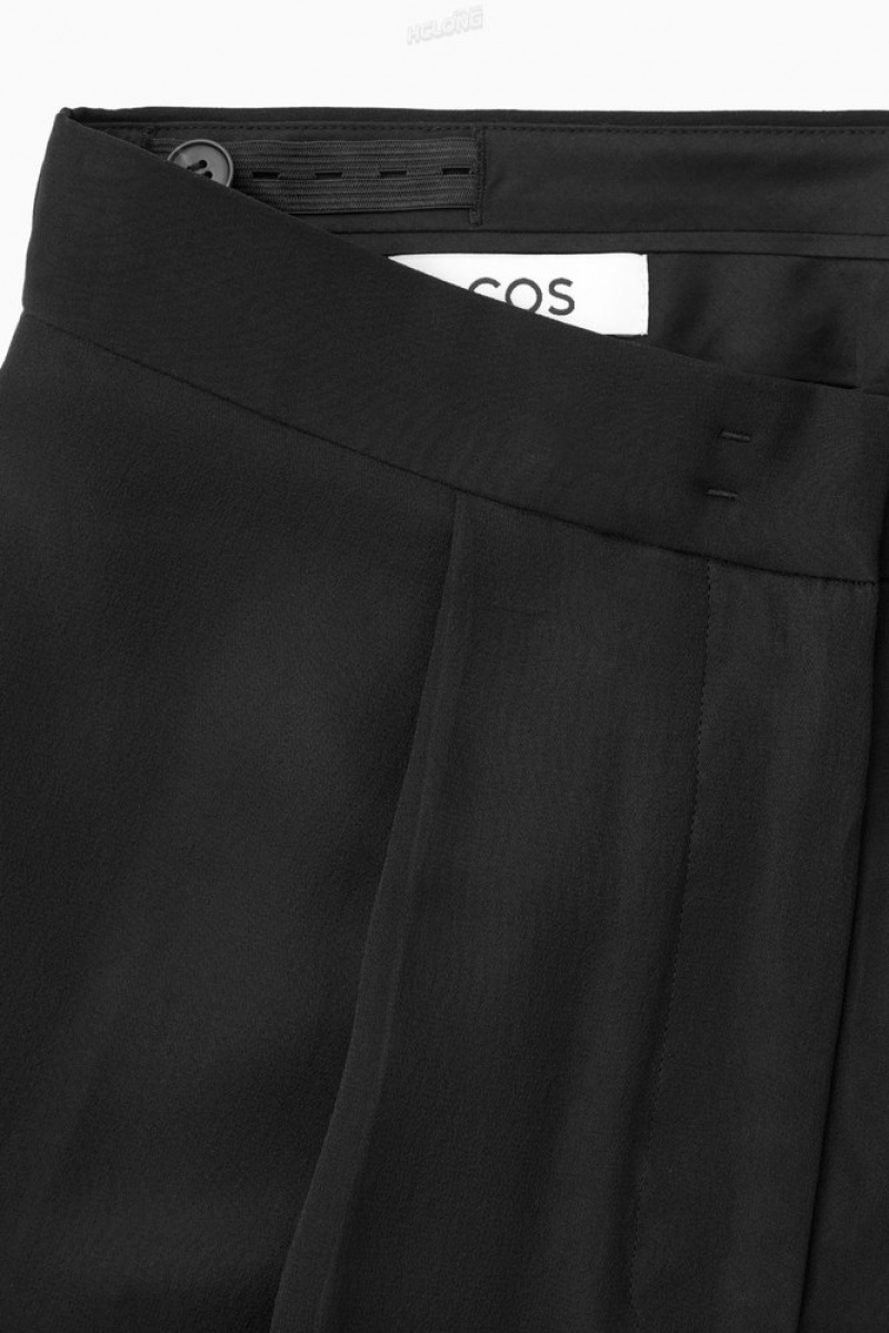 COS Sheer Silk Pants Women's Pants Black | HL94-Q0KV