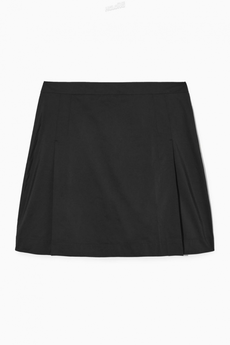 COS Shell-Panel A-Line Mini Skirt Women's Skirts Black | UJ61-N1IU