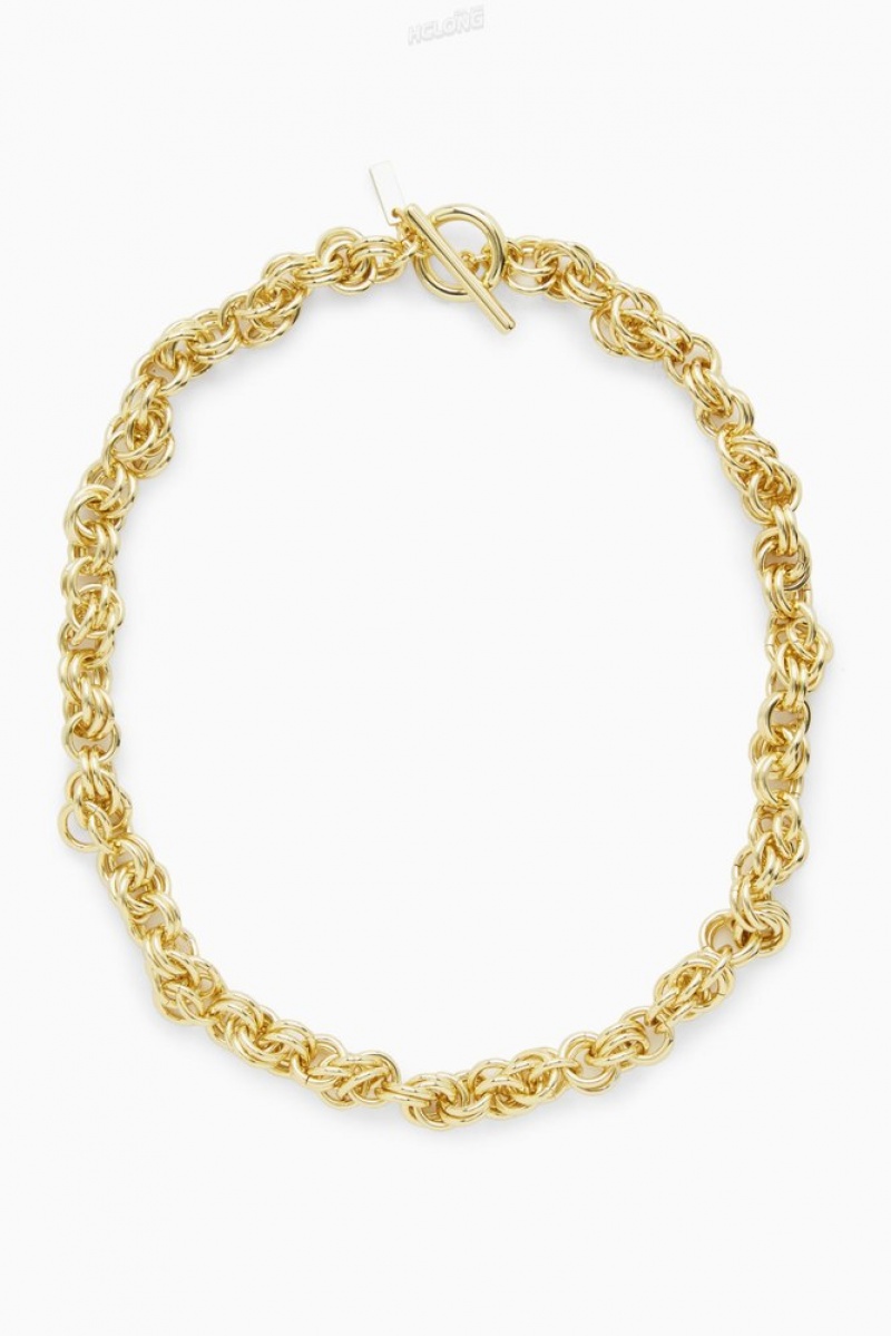 COS Short Rope Chain Necklace Women's Jewelry & Jewellery Gold | ZL81-S8LM