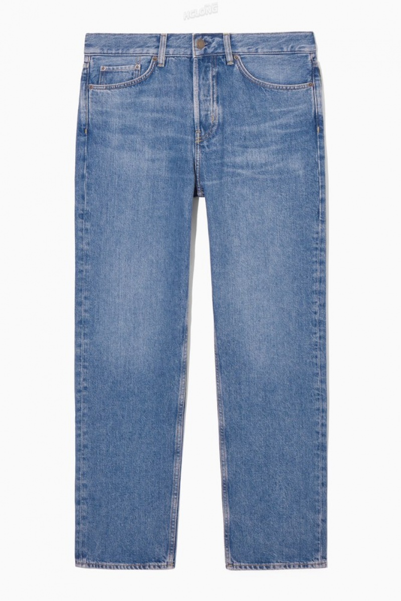 COS Signature Jeans - Straight Men's Trousers Light Blue | ZK63-L7SI