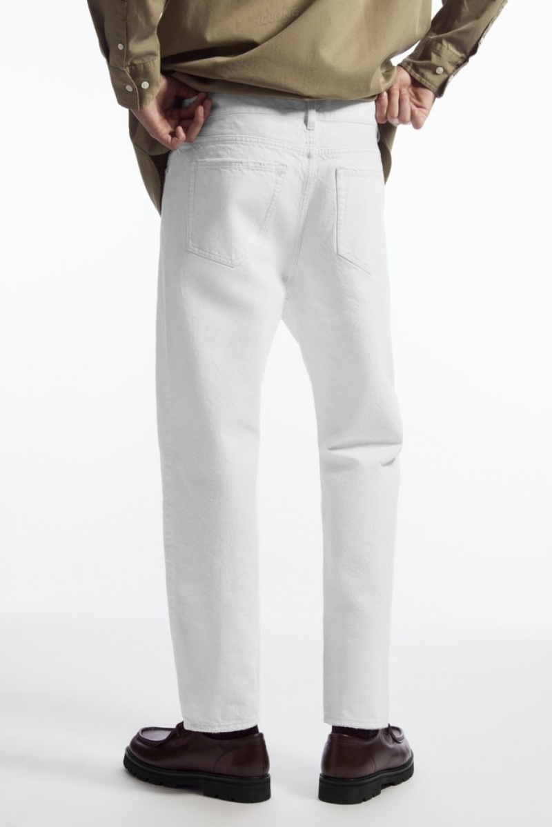 COS Skim Jeans - Straight/Cropped Men's Trousers Cream | PH30-T5ER