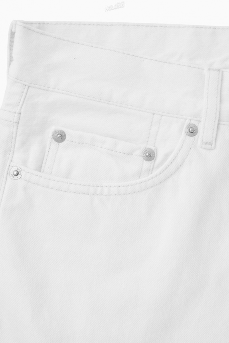 COS Skim Jeans - Straight/Cropped Men's Trousers Cream | PH30-T5ER