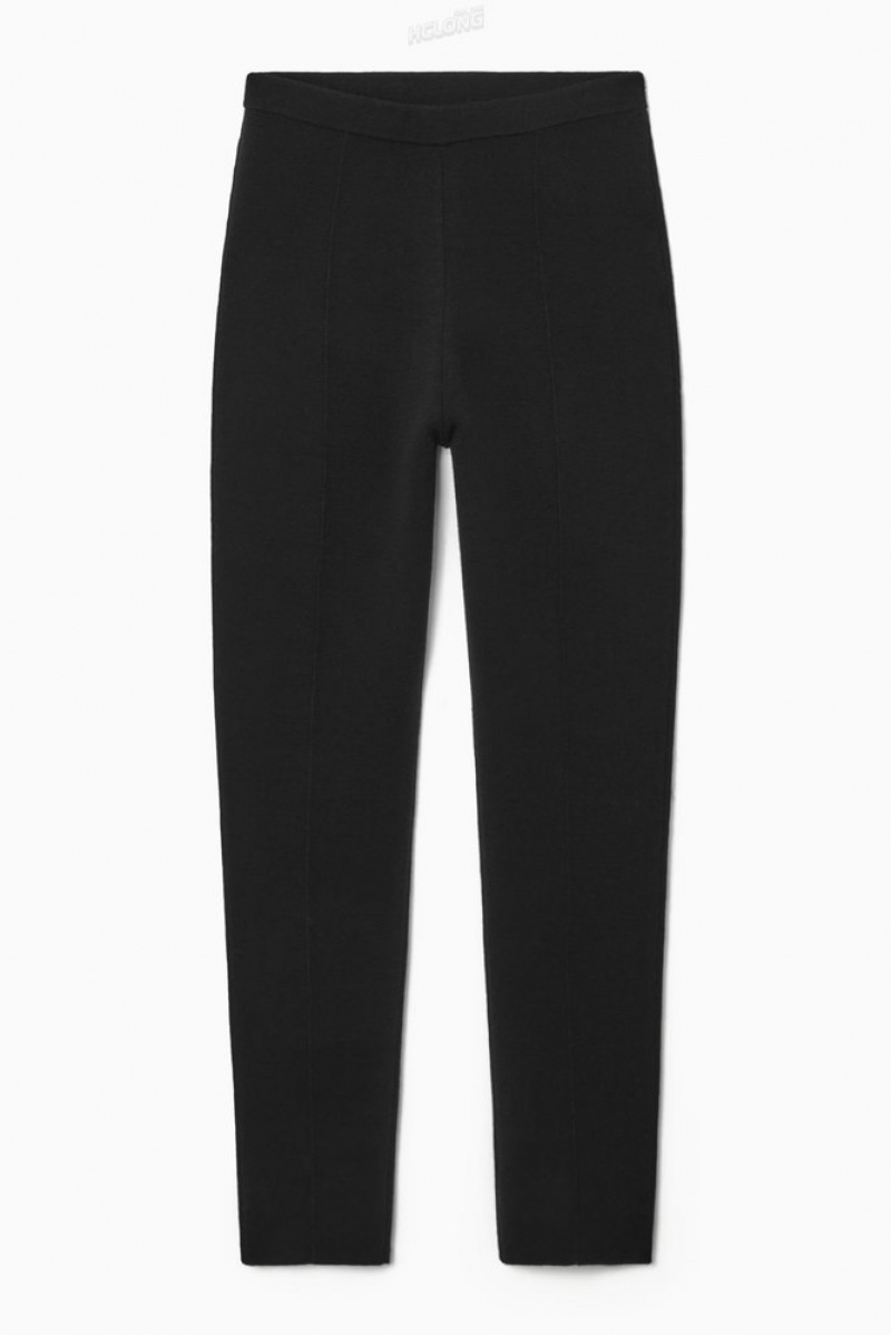 COS Slim-Fit Knitted Pants Women's Pants Black | YI50-C3OK