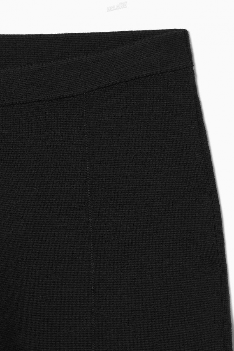 COS Slim-Fit Knitted Pants Women's Pants Black | YI50-C3OK