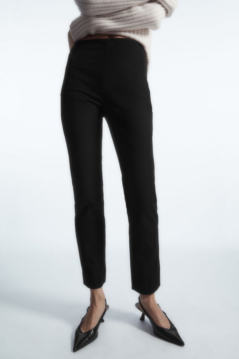 COS Slim-Fit Tailored Pants Women's Pants Black | YN44-H6DB