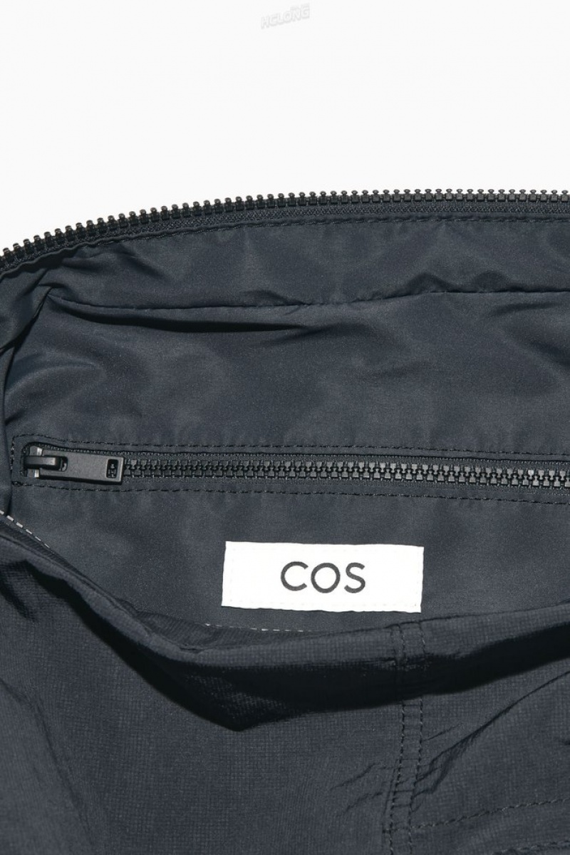 COS Slouchy Nylon Messenger Bag Men's Bags & Wallets Navy | GX92-W7TJ