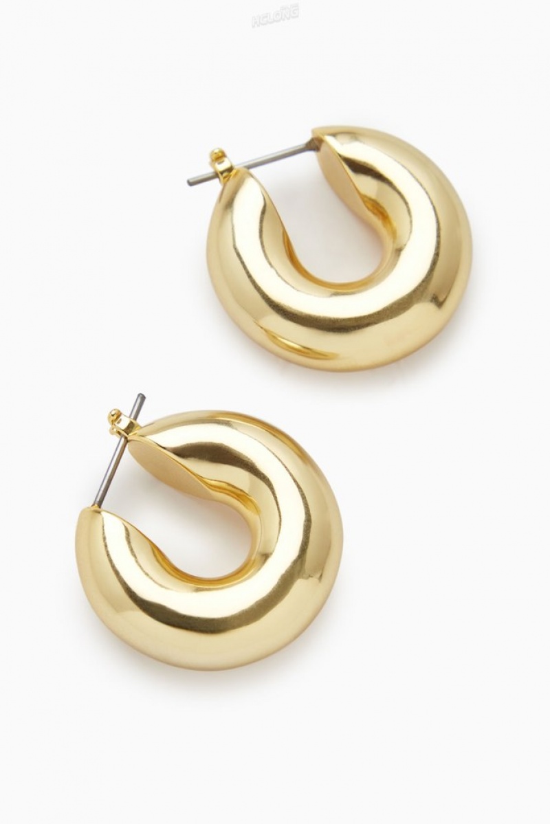 COS Small Chunky Hoop Earrings Women's Jewelry & Jewellery Gold | XK99-R6EH