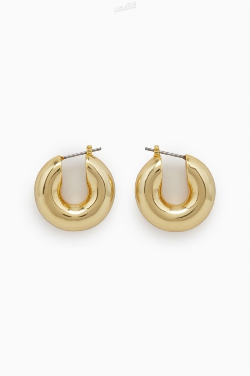 COS Small Chunky Hoop Earrings Women\'s Jewelry & Jewellery Gold | XK99-R6EH