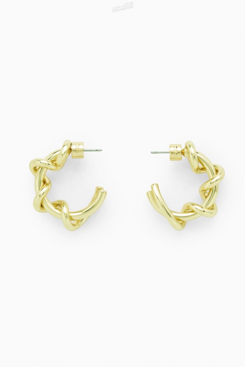 COS Spiral Hoop Earrings Women's Jewelry & Jewellery Gold | NQ58-J0SX