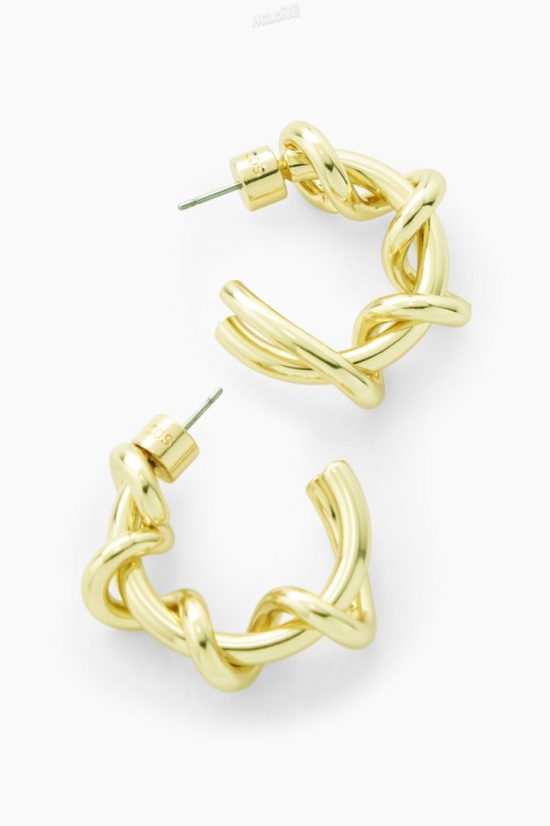 COS Spiral Hoop Earrings Women's Jewelry & Jewellery Gold | NQ58-J0SX