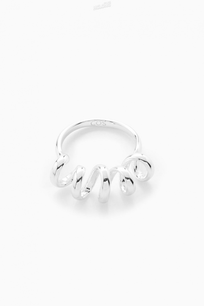 COS Spiral Ring Women's Jewelry & Jewellery Silver | CX98-Q7DT