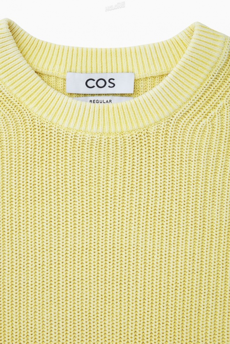 COS Stone-Washed Knitted Jumper Men's Sweaters & Cardigans Stone | ST25-Y4ML