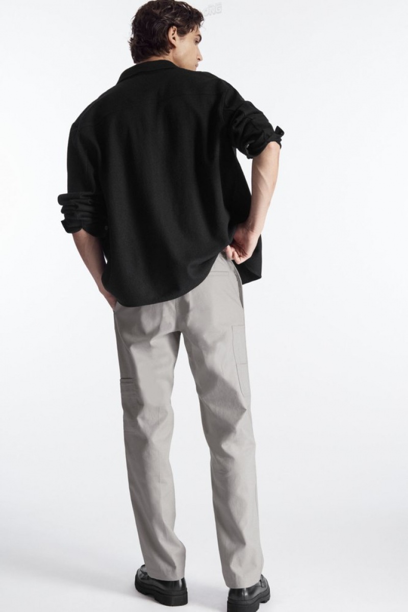 COS Straight-Leg Utility Pants Men's Pants Stone | XP89-Q8DF