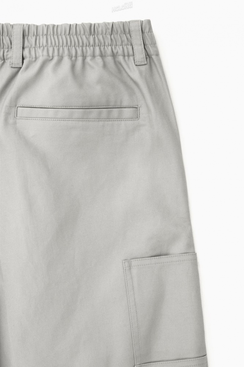 COS Straight-Leg Utility Pants Men's Pants Stone | XP89-Q8DF