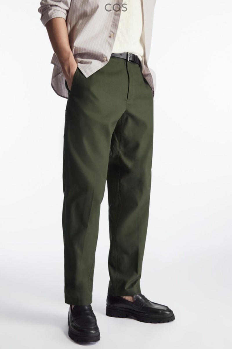 COS Straight-Leg Utility Trousers Men's Pants Stone | UA48-Y3FK