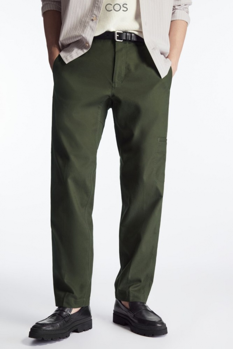 COS Straight-Leg Utility Trousers Men's Pants Stone | UA48-Y3FK