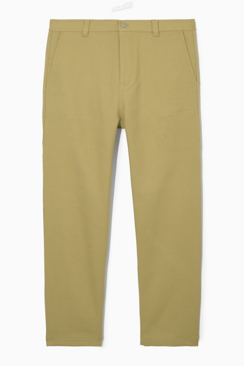 COS Straight-Leg Utility Trousers Men's Pants Beige | MI75-P6IT